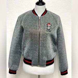 FAN Joy - Tessa Brooks Silver Sparkle Zip Up Jacket - M